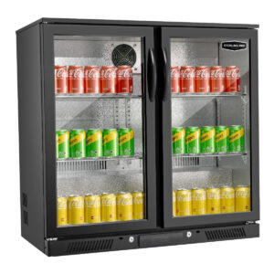 Sterling Pro Green SP2HC-BH Black Hinged Double Door Bottle Cooler 192 Ltrs / 180 Bottles