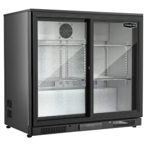 Sterling Pro Green SP2HC-BS Black Sliding Double Door Bottle Cooler 192 Ltrs / 180 Bottles